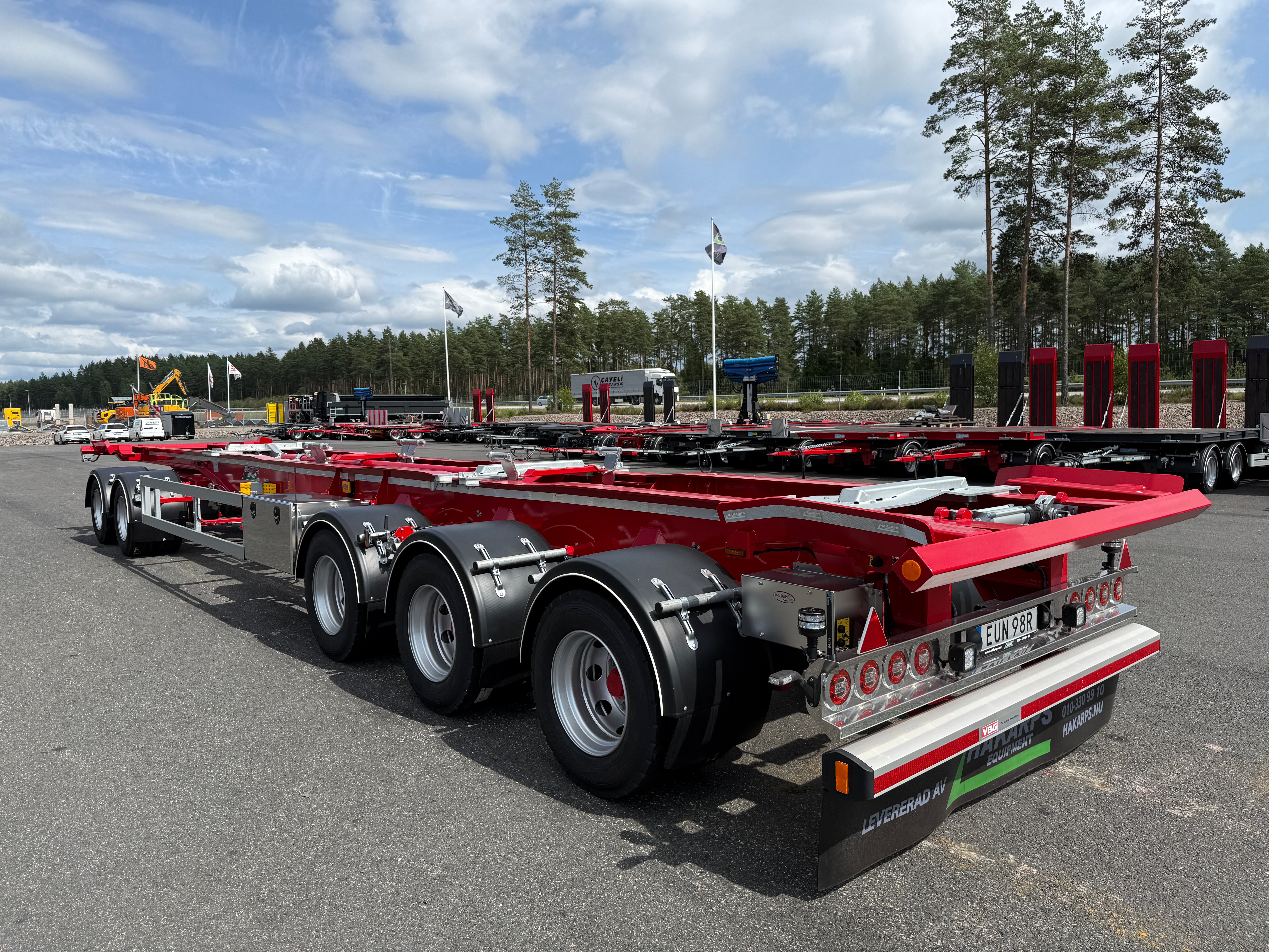5 axlad 42 tons lastväxlarvagn med hydraulisk skjutkolv