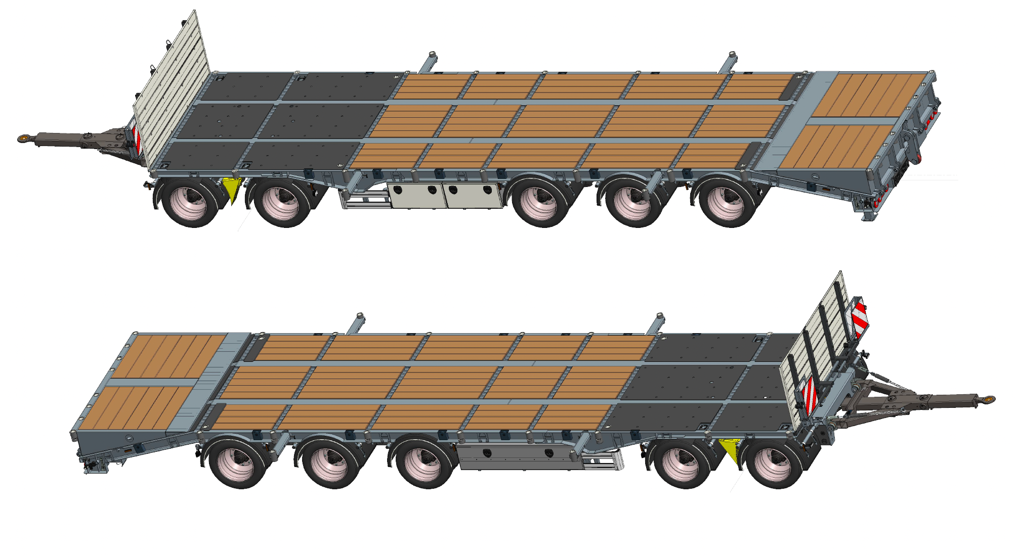5 axlad 38 tons bodvagn 920mm hög, 10.500mm flakyta