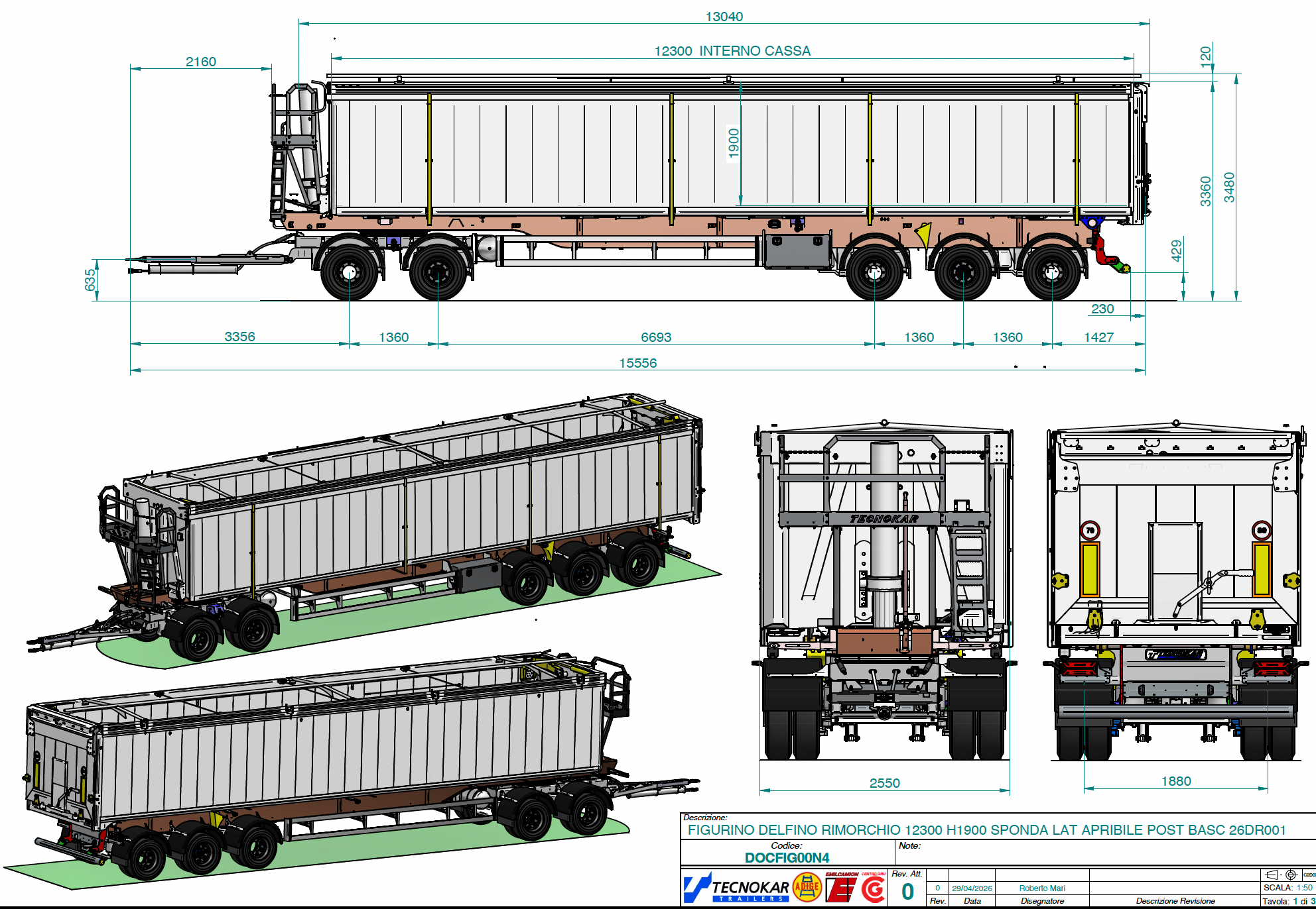 5 axlad 42 tons aluminium vagn 56m3 med öppningsbar sida