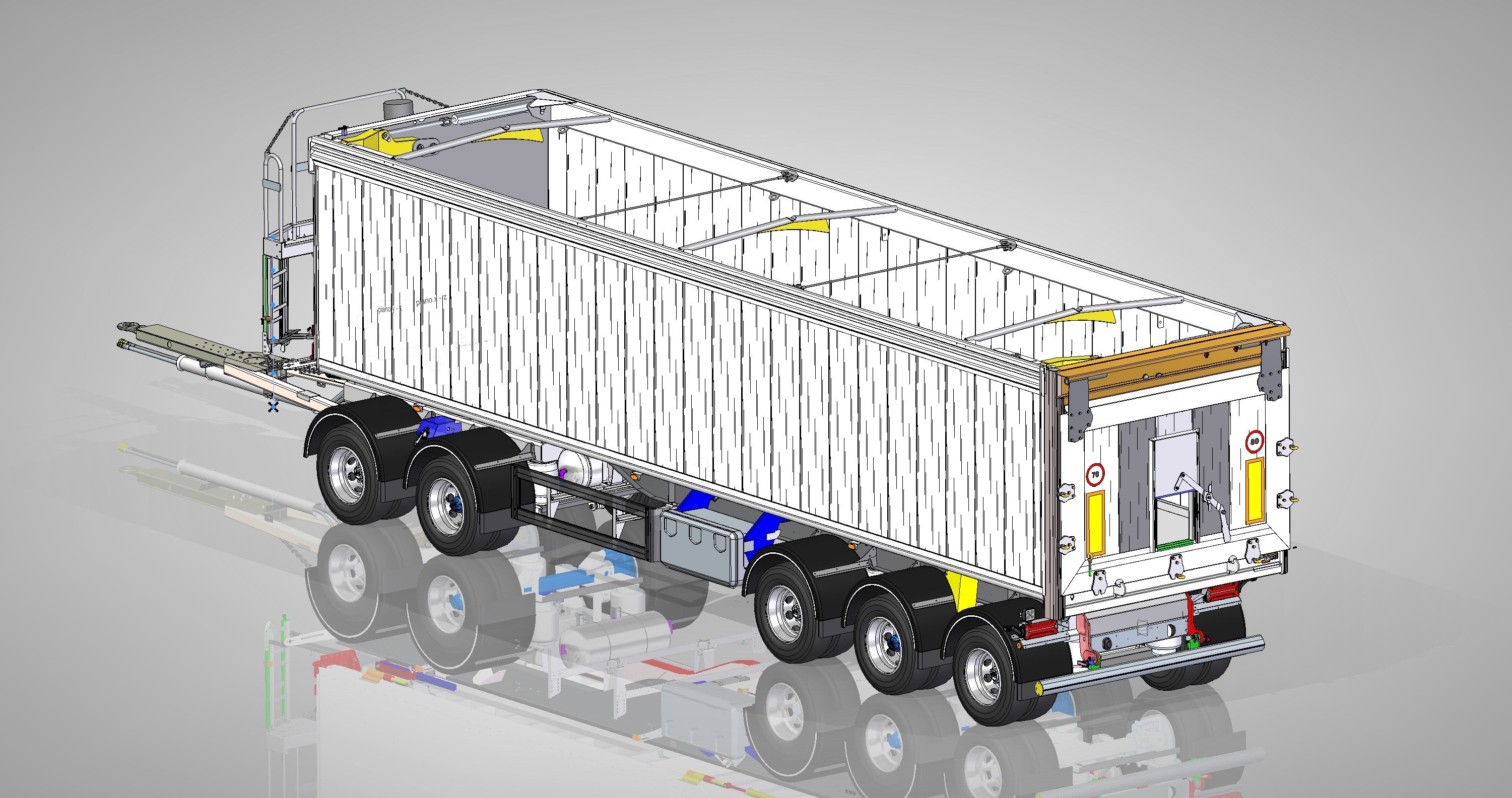 5 axlad 42 tons aluminium vagn 56m3 med öppningsbar sida
