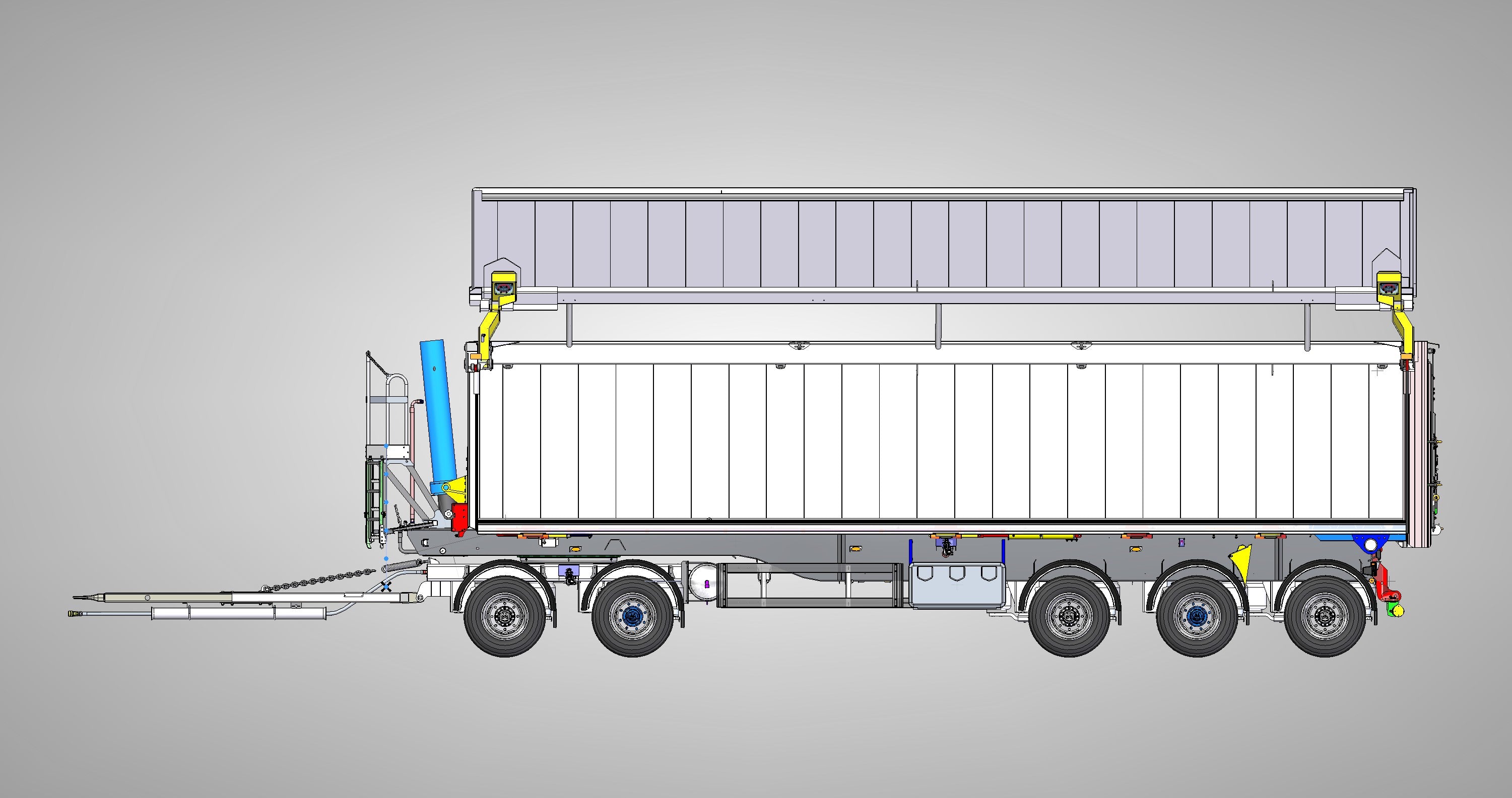 5 axlad 42 tons tippvagn med aluminiumflak och öppningsbar sida