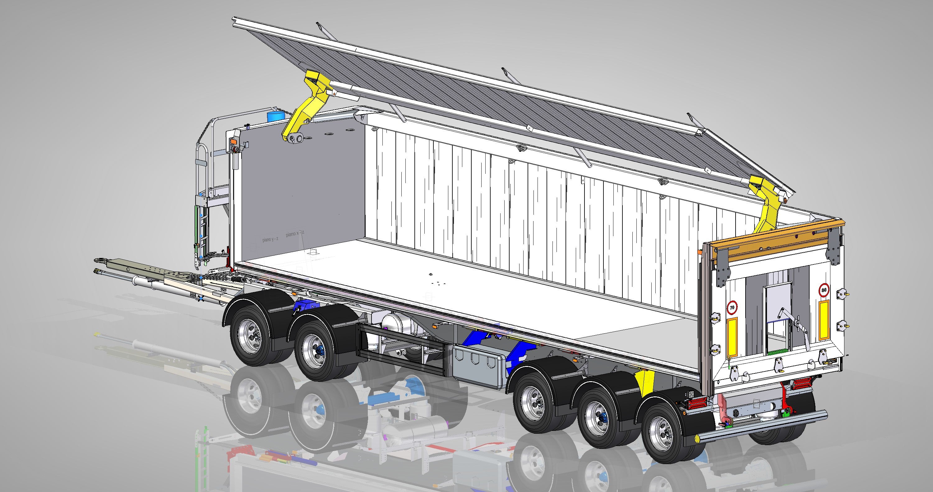 5 axlad 42 tons tippvagn med aluminiumflak och öppningsbar sida