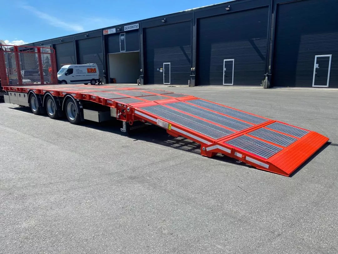 3 axlad 24 tons maskintransport kärra