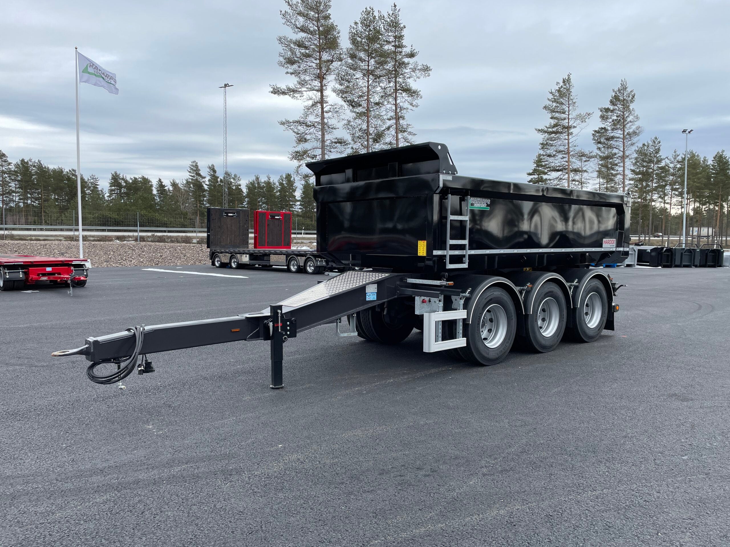 24 tons dumperkärra med dubbelmontage kort stång