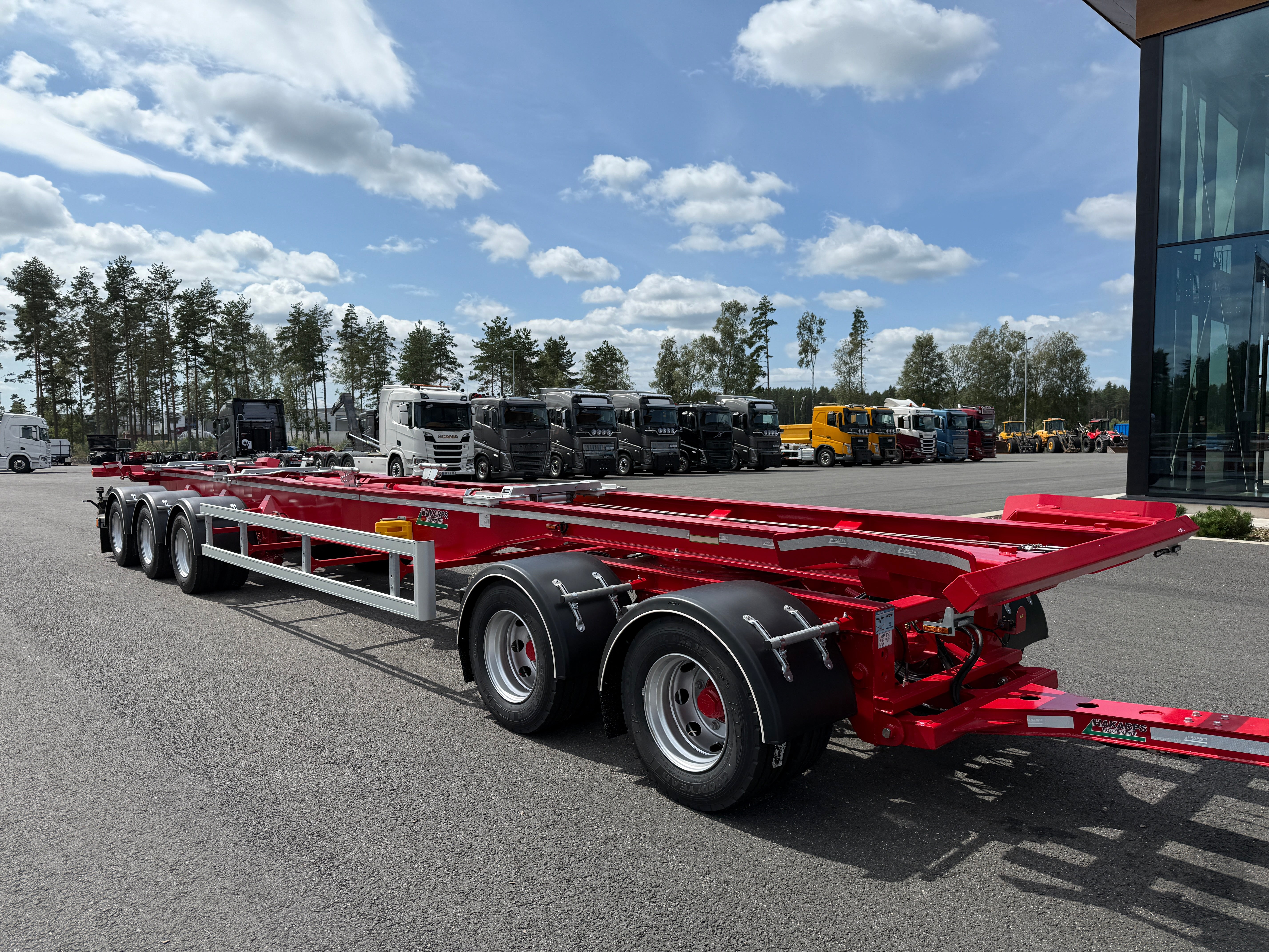 5 axlad 42 tons lastväxlarvagn med hydraulisk skjutkolv