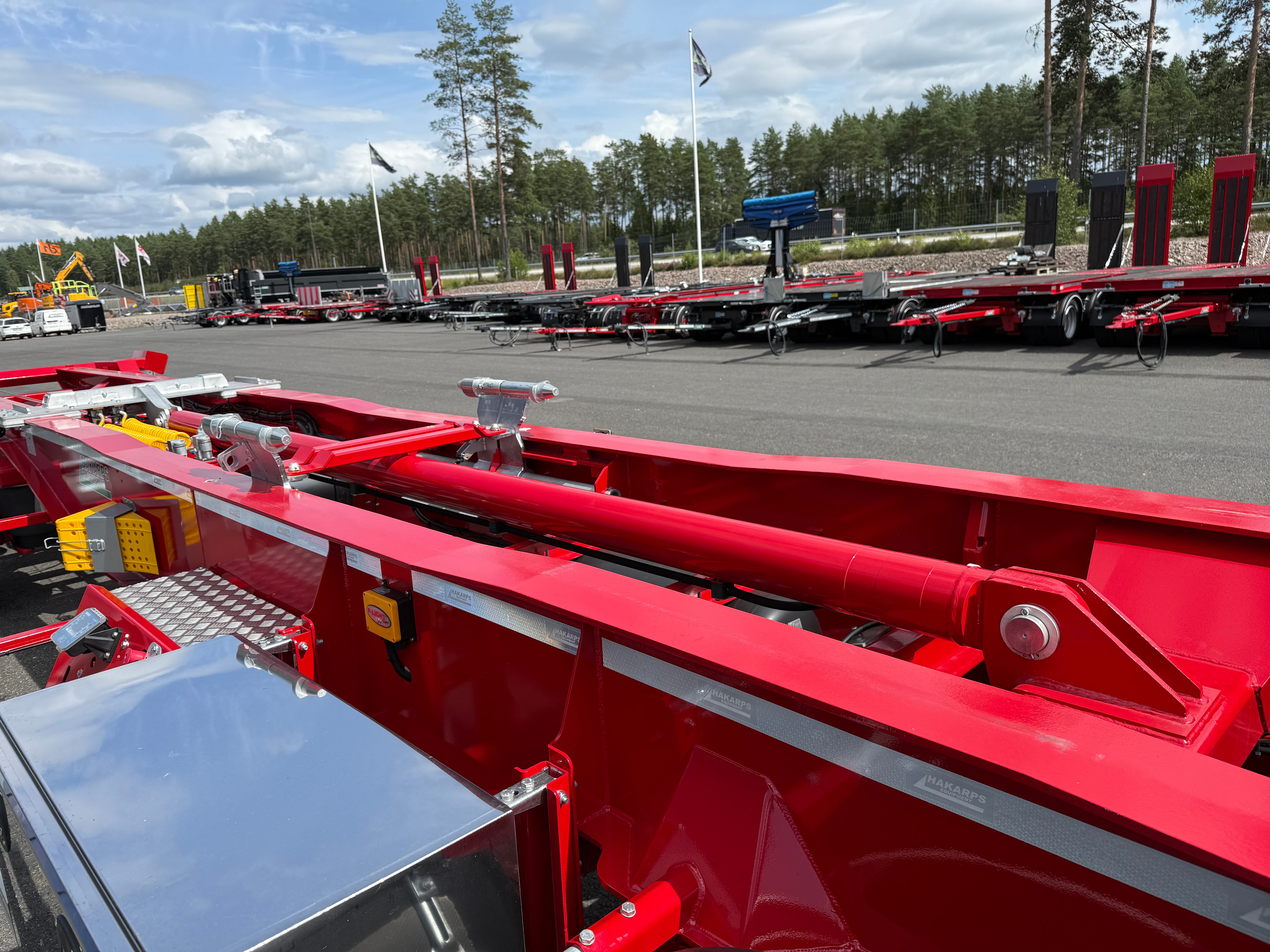5 axlad 42 tons lastväxlarvagn med hydraulisk skjutkolv