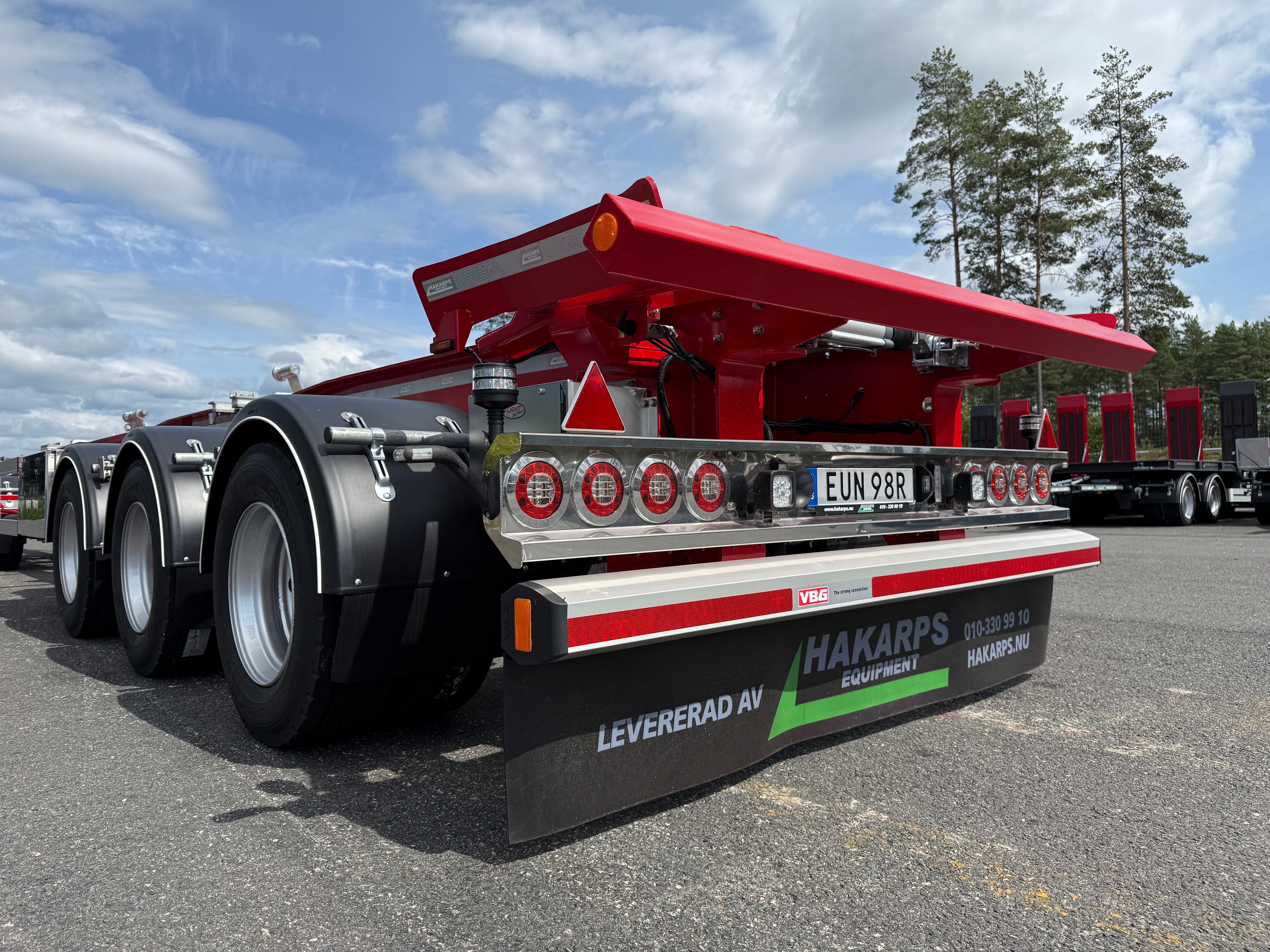 5 axlad 42 tons lastväxlarvagn med hydraulisk skjutkolv