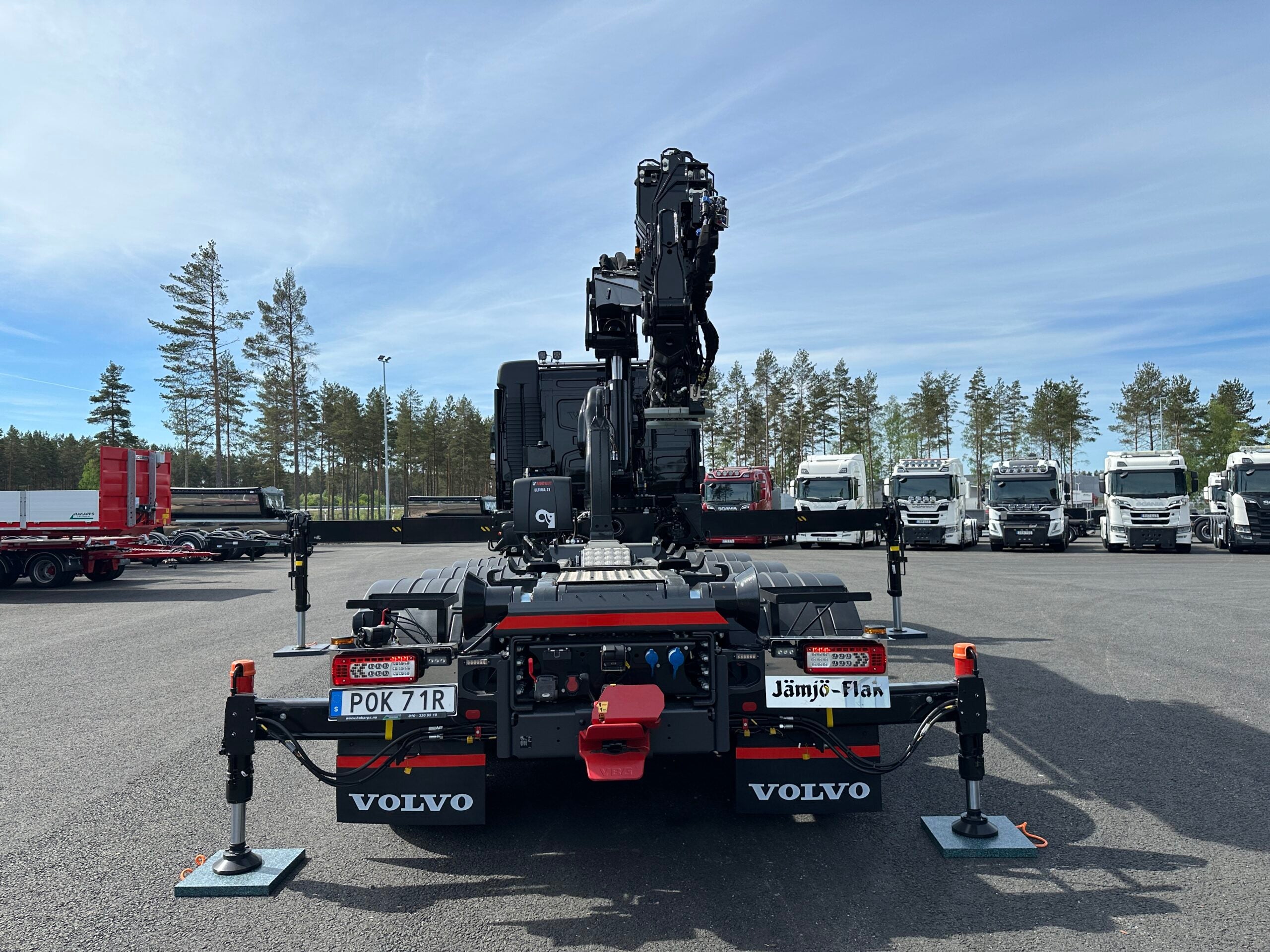 Volvo FH500 Tridem kranväxlare Hiab 408 E6 med jibb