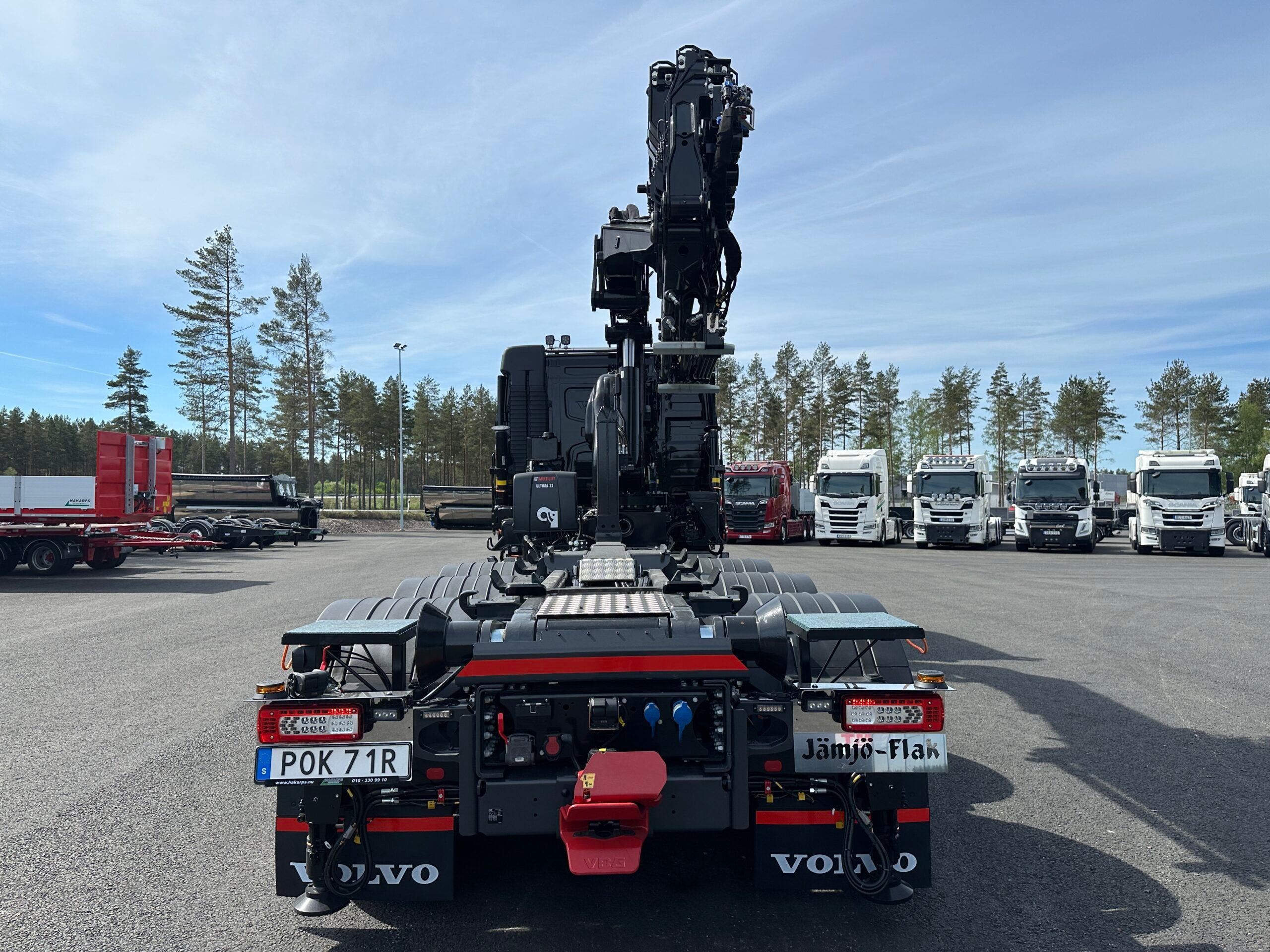 Volvo FH500 Tridem kranväxlare Hiab 408 E6 med jibb