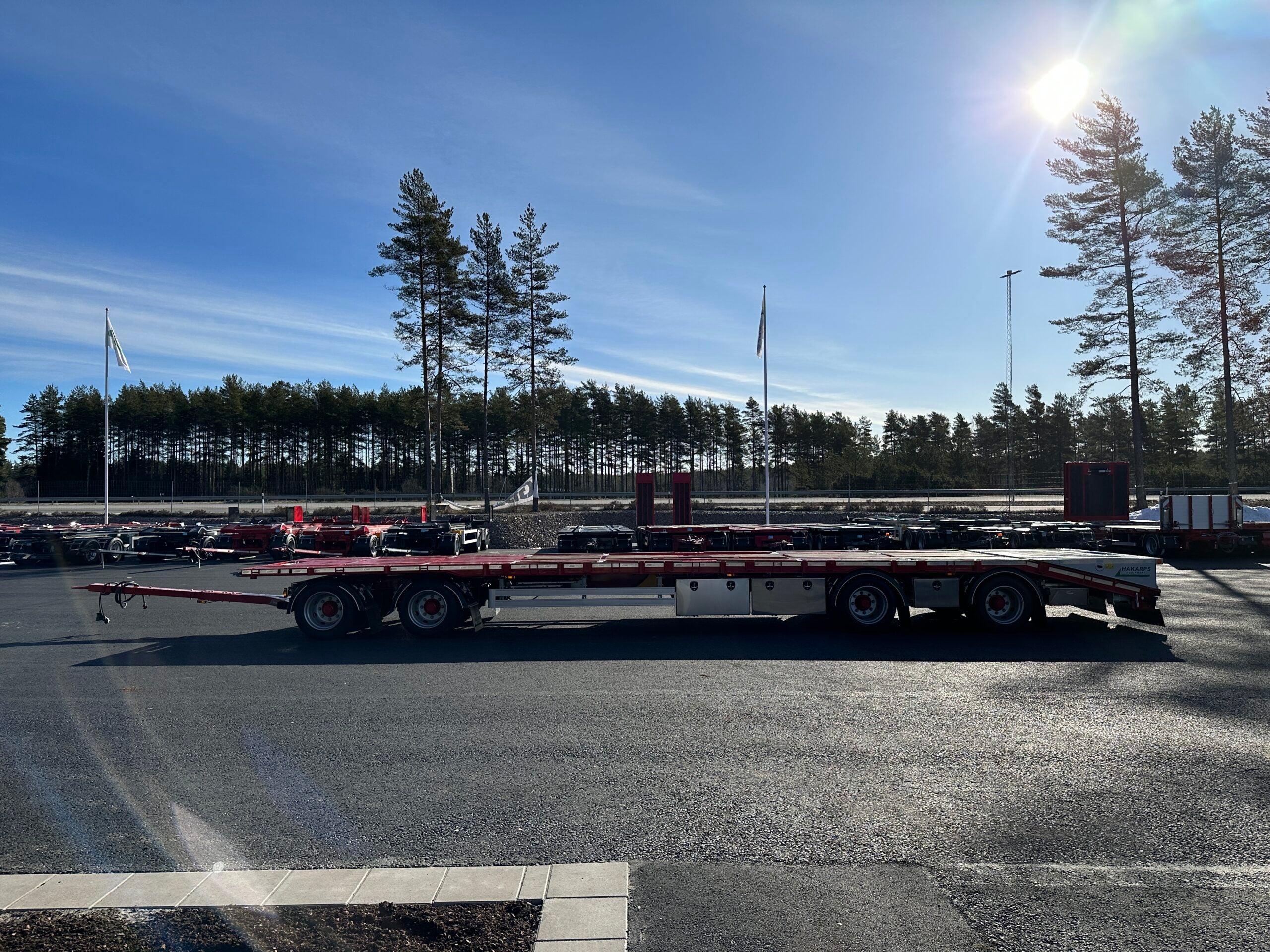 4 axlad 38 tons kombivagn för 2 flak, 960mm hög 12.300mm
