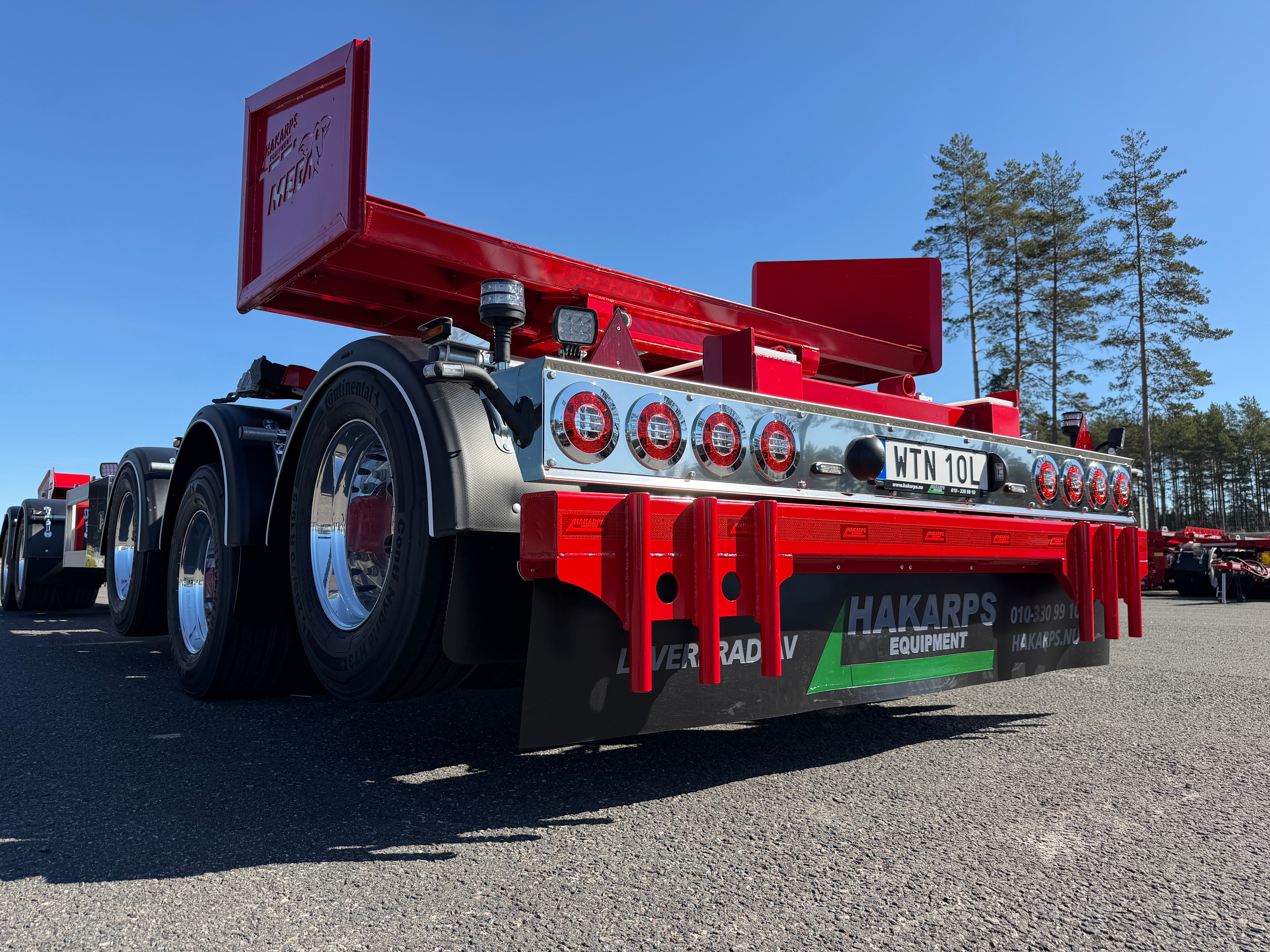 5 axlad 42 tons lastväxlarvagn med tipp, skjutbar boggie och flak